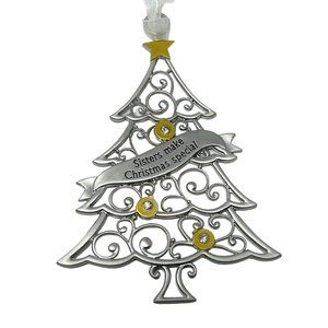 Ganz - Christmas Tree Ornament Engraved with "Sister's Make Christmas‎ Special"